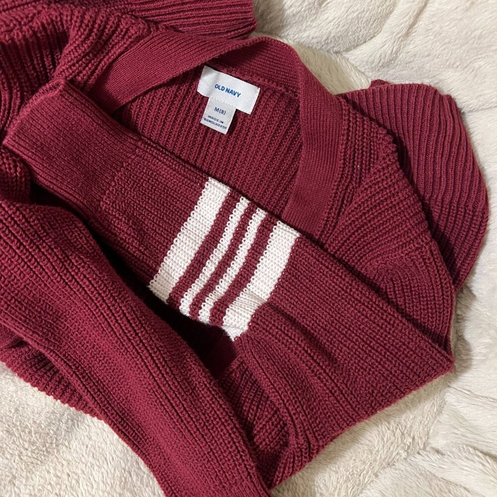 Old Navy Kids Maroon Striped Cardigan